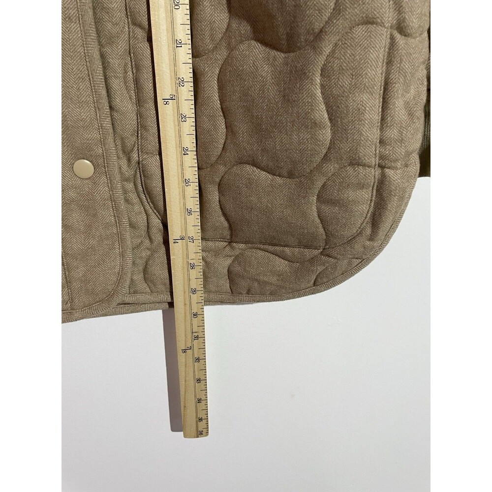 Madewell Quilted Oversized Wool Bomber Jacket Small Tan Chore Barn Minimalist - Picture 13 of 14